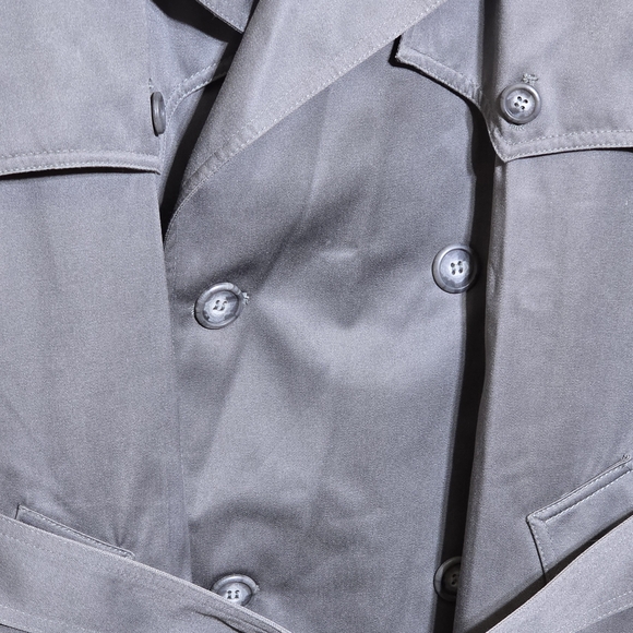 London Fog Men's Charcoal Double-Breasted Trench Coat - Picture 4 of 16